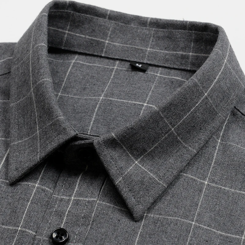 2024 new styles for four seasons Plus size men's long sleeve striped shirt Autumn Plaid Business Casual Office Shirt Large size - Image 6