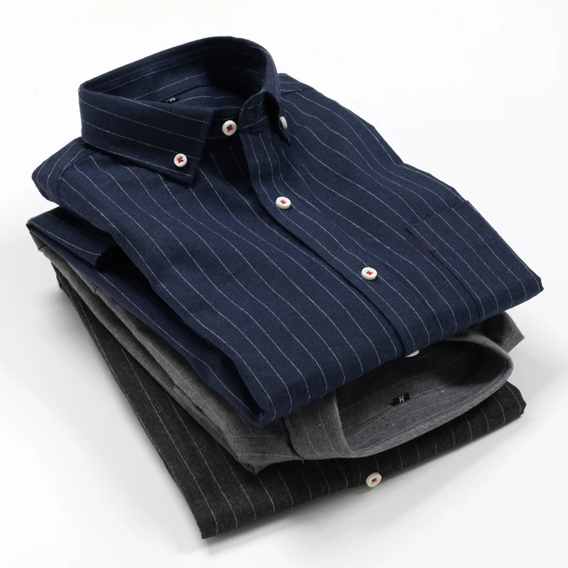 2024 new styles for four seasons Plus size men's long sleeve striped shirt Autumn Plaid Business Casual Office Shirt Large size - Image 5