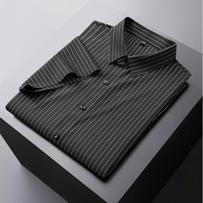 Men's Summer Casual Fashion Shirts Loose and comfortable striped half-sleeve shirt for men versatile men's shirts - Image 3