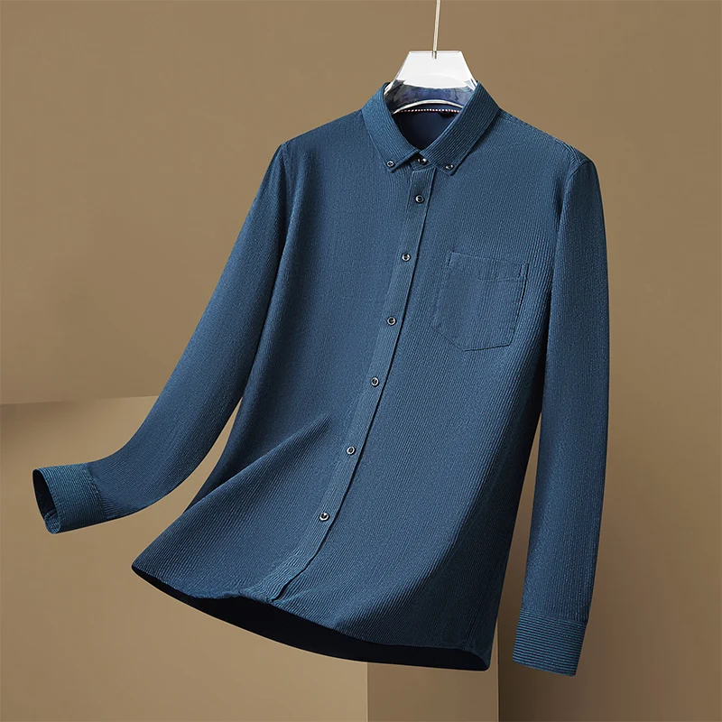 Autumn new style Men's corduroy long sleeve shirt Men's business casual loose fashion shirt Large size 7XL 8XL - Image 6