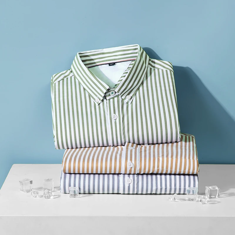 men's short sleeve shirt 2024 Summer Thin Style Youth business casual shirt striped men's clothing men's professional shirt - Image 5