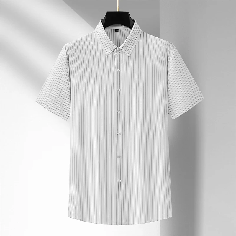 Men's Summer Casual Fashion Shirts Loose and comfortable striped half-sleeve shirt for men versatile men's shirts - Image 6