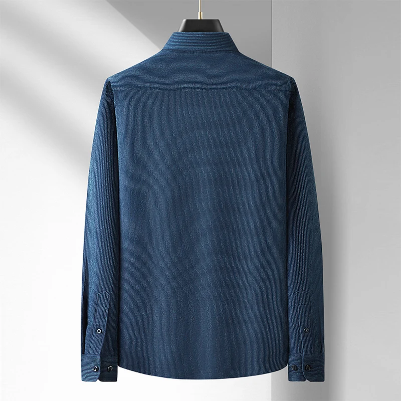 Autumn new style Men's corduroy long sleeve shirt Men's business casual loose fashion shirt Large size 7XL 8XL - Image 5