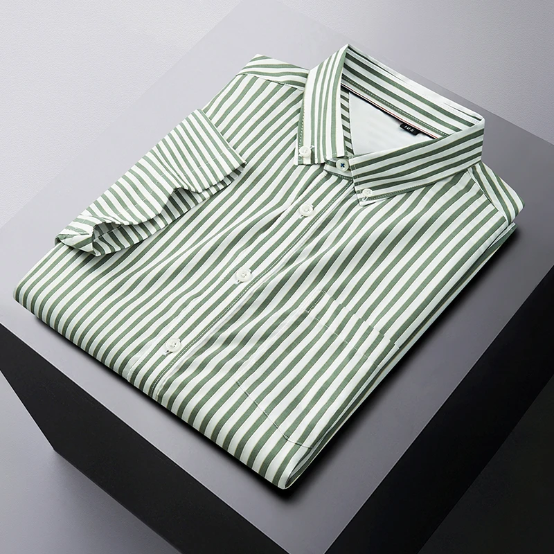 men's short sleeve shirt 2024 Summer Thin Style Youth business casual shirt striped men's clothing men's professional shirt - Image 6