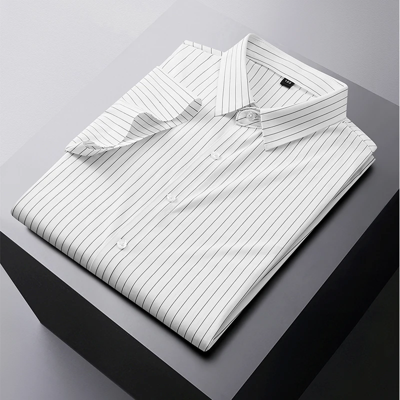 Men's Summer Casual Fashion Shirts Loose and comfortable striped half-sleeve shirt for men versatile men's shirts