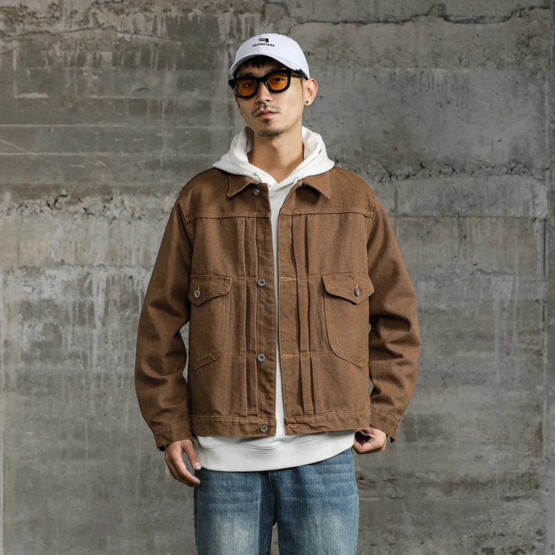 Spring and autumn new styles men's denim jacket Fashionable and versatile denim jacket for men branded clothing