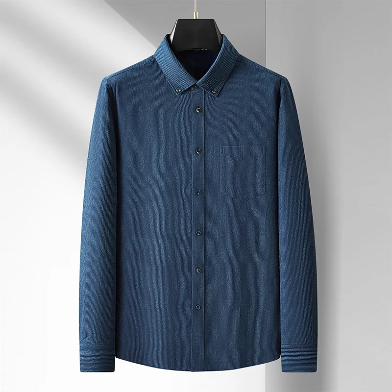 Autumn new style Men's corduroy long sleeve shirt Men's business casual loose fashion shirt Large size 7XL 8XL - Image 4