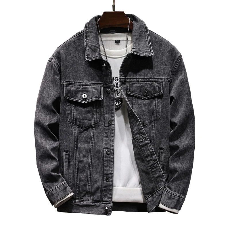 Spring and autumn new styles men's denim jacket Stylish fit teen denim men's clothing Simple casual outdoor jacket
