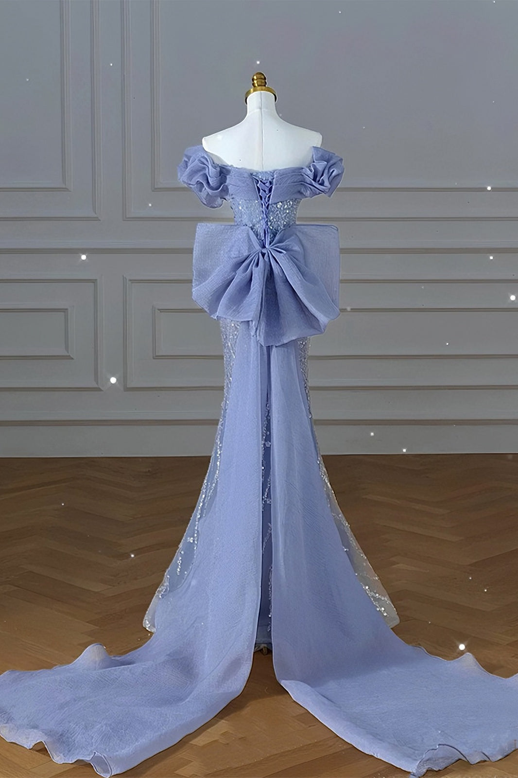 Haze blue dress heavy beaded mermaid skirt - Image 4